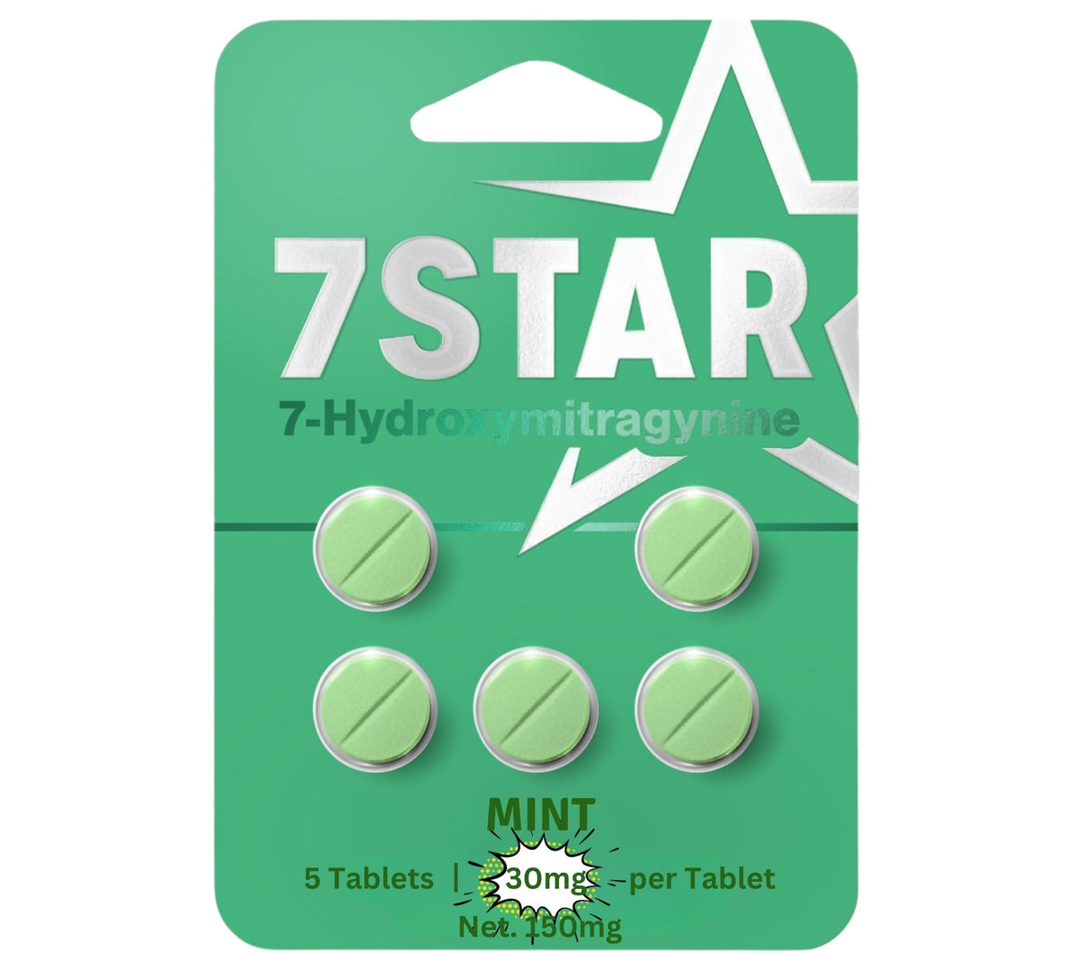 7 Star 7-hydroxymitragynine 5 Count Pack Mint Flavor